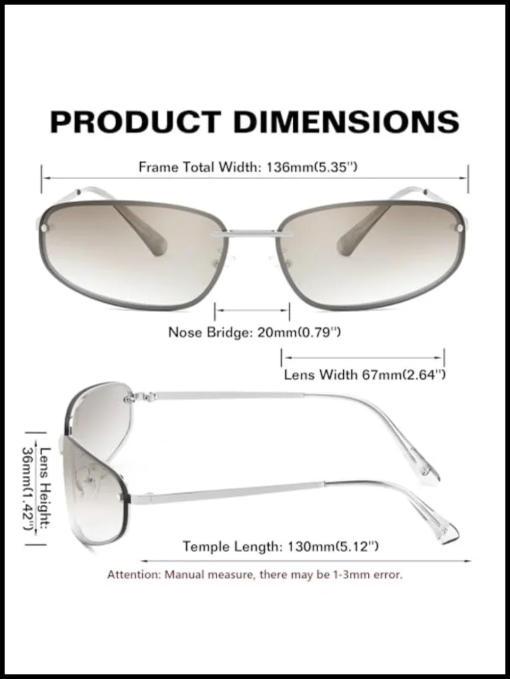 Trendy Y2K Semi-Rimless Metal Sunglasses with UV400 Protection
